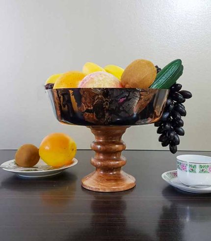 ظرف پذیزایی پایه دار چوب رزینی با طراحی کلاسیک